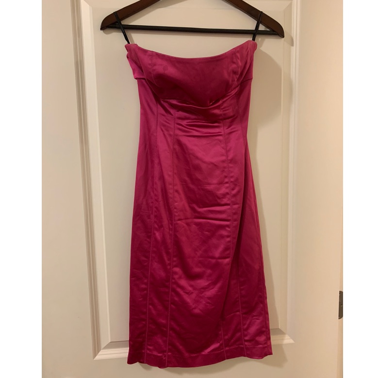 Fuchsia Strapless Cocktail Dress
